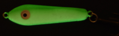 57787 - NEW Green Back - SUPER GLOW Green 3/4 oz Plane Jane Jigging Spoon 